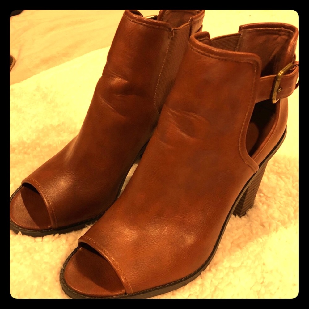 Open toe booties